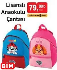 LİSANSLI ANAOKULU ÇANTASI LİSANSLI ANAOKULU ÇANTASI